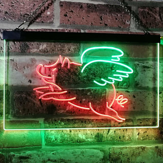 ADVPRO Flying Pig Room Decor Dual Color LED Neon Sign st6-i3110 - Green & Red