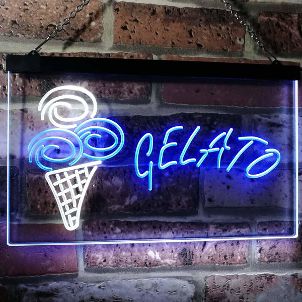 ADVPRO Gelato Ice Cream Kid Room Decor Dual Color LED Neon Sign st6-i3111 - White & Blue