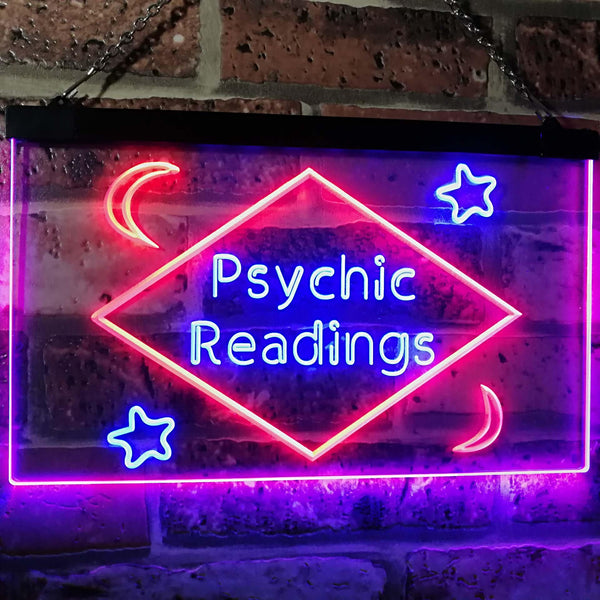 ADVPRO Psychic Readings Moon Star Dual Color LED Neon Sign st6-i3113 - Blue & Red