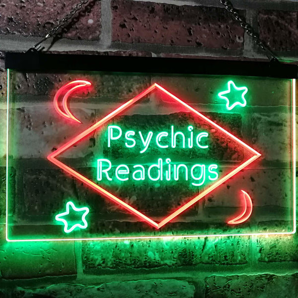 ADVPRO Psychic Readings Moon Star Dual Color LED Neon Sign st6-i3113 - Green & Red