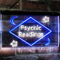 ADVPRO Psychic Readings Moon Star Dual Color LED Neon Sign st6-i3113 - White & Blue