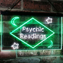 ADVPRO Psychic Readings Moon Star Dual Color LED Neon Sign st6-i3113 - White & Green