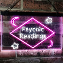 ADVPRO Psychic Readings Moon Star Dual Color LED Neon Sign st6-i3113 - White & Purple