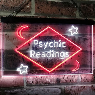 ADVPRO Psychic Readings Moon Star Dual Color LED Neon Sign st6-i3113 - White & Red