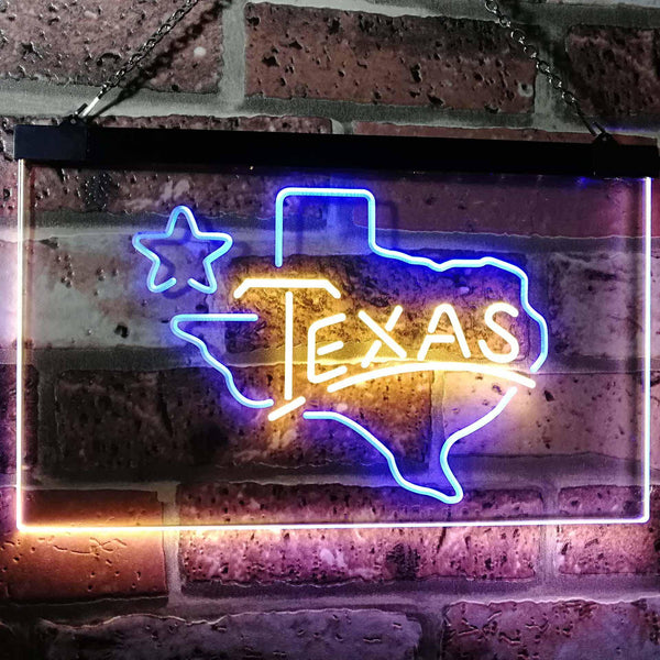 ADVPRO Texas Lone Star Dual Color LED Neon Sign st6-i3114 - Blue & Yellow