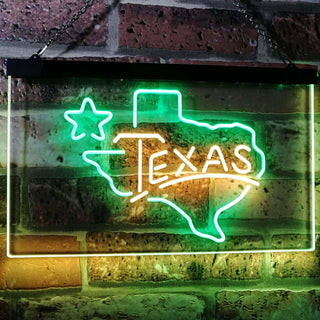 ADVPRO Texas Lone Star Dual Color LED Neon Sign st6-i3114 - Green & Yellow
