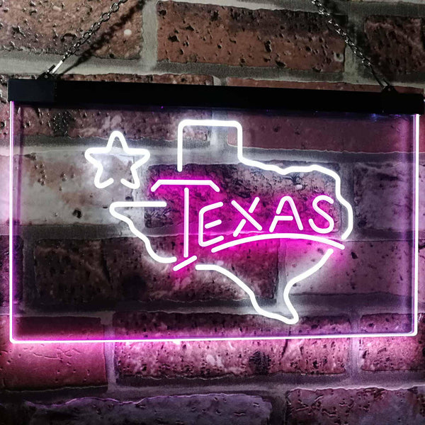ADVPRO Texas Lone Star Dual Color LED Neon Sign st6-i3114 - White & Purple