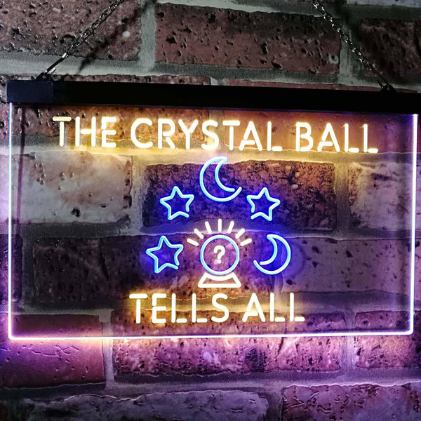 ADVPRO Fortune Teller Palm Tarot Reader Crystal Ball Dual Color LED Neon Sign st6-i3117 - Blue & Yellow