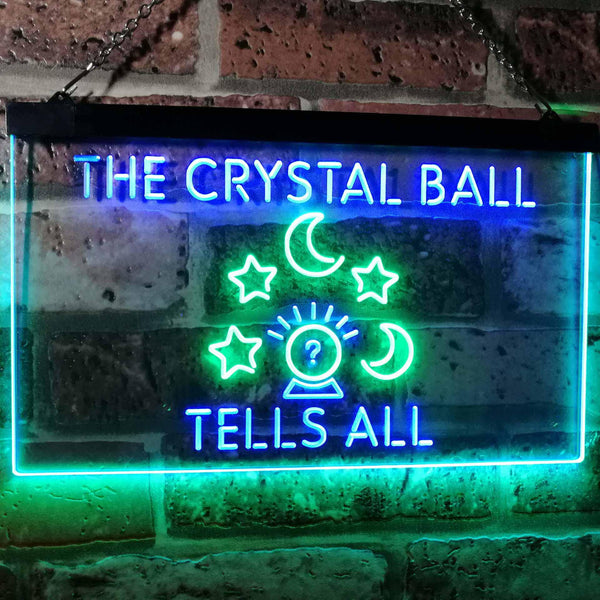 ADVPRO Fortune Teller Palm Tarot Reader Crystal Ball Dual Color LED Neon Sign st6-i3117 - Green & Blue