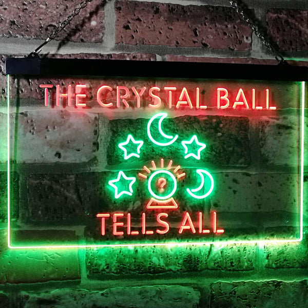 ADVPRO Fortune Teller Palm Tarot Reader Crystal Ball Dual Color LED Neon Sign st6-i3117 - Green & Red