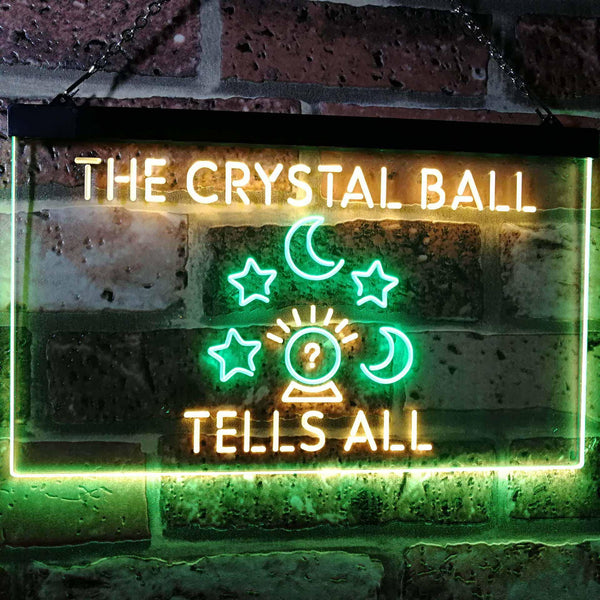ADVPRO Fortune Teller Palm Tarot Reader Crystal Ball Dual Color LED Neon Sign st6-i3117 - Green & Yellow