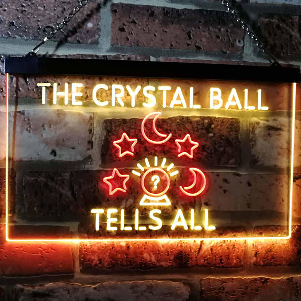 ADVPRO Fortune Teller Palm Tarot Reader Crystal Ball Dual Color LED Neon Sign st6-i3117 - Red & Yellow