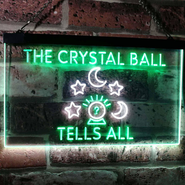 ADVPRO Fortune Teller Palm Tarot Reader Crystal Ball Dual Color LED Neon Sign st6-i3117 - White & Green