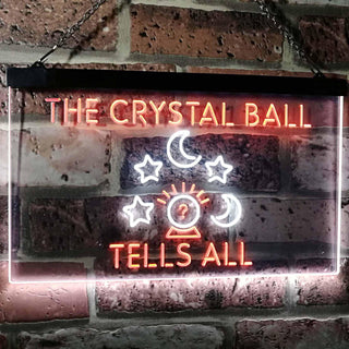 ADVPRO Fortune Teller Palm Tarot Reader Crystal Ball Dual Color LED Neon Sign st6-i3117 - White & Orange