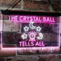ADVPRO Fortune Teller Palm Tarot Reader Crystal Ball Dual Color LED Neon Sign st6-i3117 - White & Purple