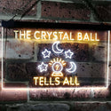 ADVPRO Fortune Teller Palm Tarot Reader Crystal Ball Dual Color LED Neon Sign st6-i3117 - White & Yellow