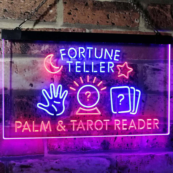 ADVPRO Fortune Teller Palm Tarot Reader Dual Color LED Neon Sign st6-i3118 - Blue & Red