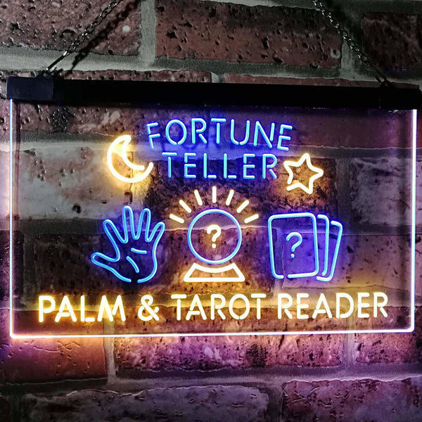 ADVPRO Fortune Teller Palm Tarot Reader Dual Color LED Neon Sign st6-i3118 - Blue & Yellow