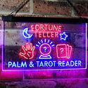 ADVPRO Fortune Teller Palm Tarot Reader Dual Color LED Neon Sign st6-i3118 - Red & Blue