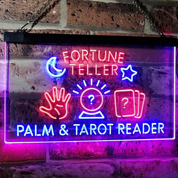 ADVPRO Fortune Teller Palm Tarot Reader Dual Color LED Neon Sign st6-i3118 - Red & Blue