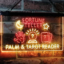 ADVPRO Fortune Teller Palm Tarot Reader Dual Color LED Neon Sign st6-i3118 - Red & Yellow