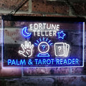 ADVPRO Fortune Teller Palm Tarot Reader Dual Color LED Neon Sign st6-i3118 - White & Blue