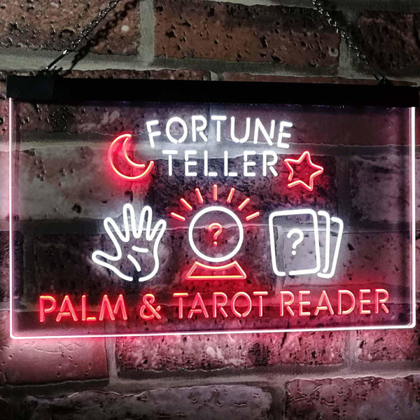 ADVPRO Fortune Teller Palm Tarot Reader Dual Color LED Neon Sign st6-i3118 - White & Red