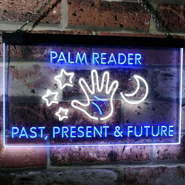 ADVPRO Palm Reader Present Past Future Dual Color LED Neon Sign st6-i3119 - White & Blue