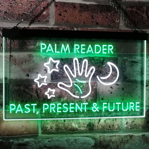 ADVPRO Palm Reader Present Past Future Dual Color LED Neon Sign st6-i3119 - White & Green