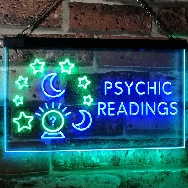 ADVPRO Psychic Readings Crystal Ball Dual Color LED Neon Sign st6-i3120 - Green & Blue