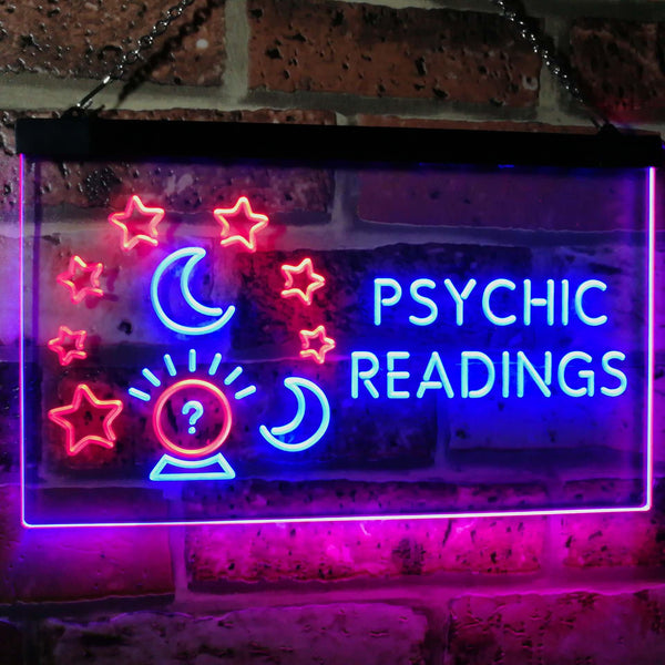 ADVPRO Psychic Readings Crystal Ball Dual Color LED Neon Sign st6-i3120 - Red & Blue