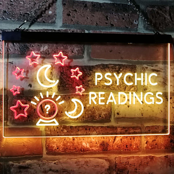 ADVPRO Psychic Readings Crystal Ball Dual Color LED Neon Sign st6-i3120 - Red & Yellow
