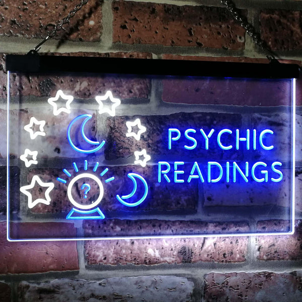 ADVPRO Psychic Readings Crystal Ball Dual Color LED Neon Sign st6-i3120 - White & Blue