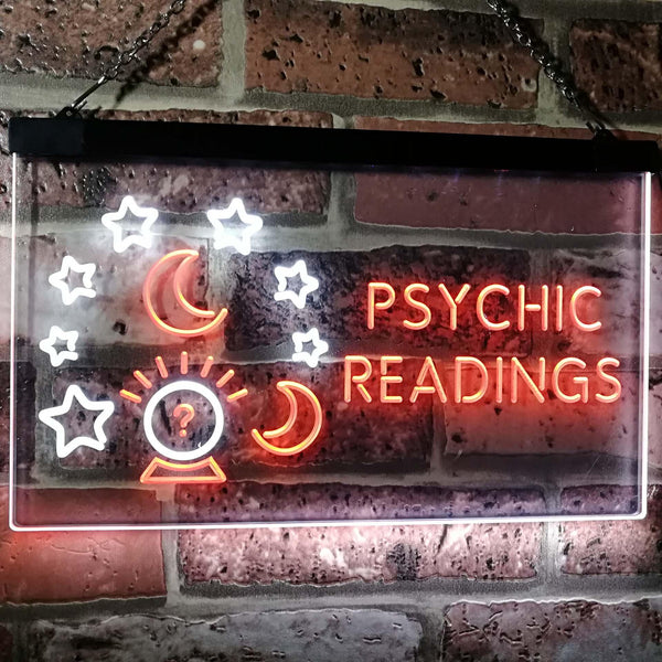 ADVPRO Psychic Readings Crystal Ball Dual Color LED Neon Sign st6-i3120 - White & Orange