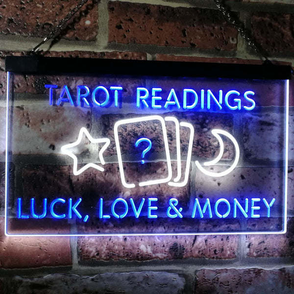 ADVPRO Tarot Readings Luck Love Money Dual Color LED Neon Sign st6-i3121 - White & Blue