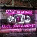 ADVPRO Tarot Readings Luck Love Money Dual Color LED Neon Sign st6-i3121 - White & Purple