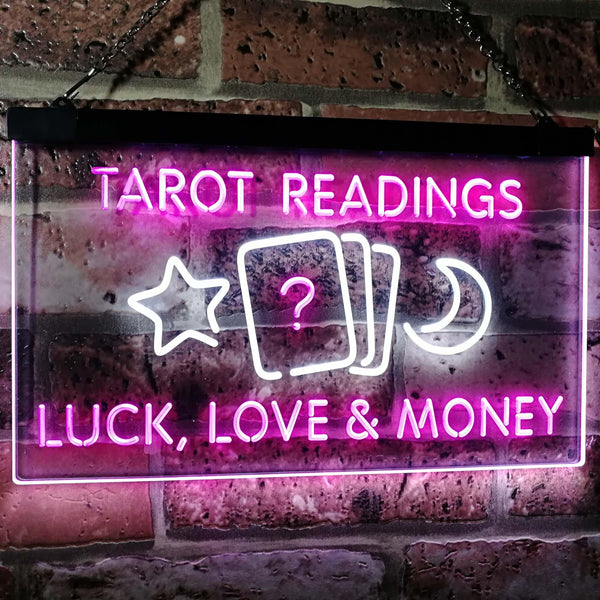 ADVPRO Tarot Readings Luck Love Money Dual Color LED Neon Sign st6-i3121 - White & Purple