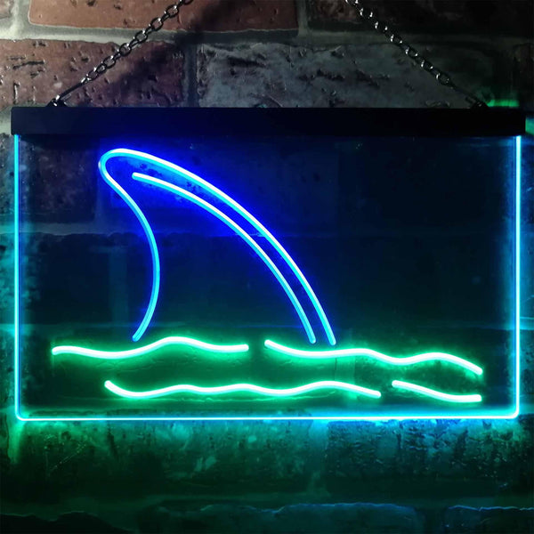 ADVPRO Shark Animal Home Decoration Dual Color LED Neon Sign st6-i3125 - Green & Blue