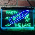ADVPRO Party at The Lake Ship Ocean Lover Room Decoration Dual Color LED Neon Sign st6-i3126 - Green & Blue