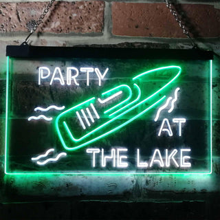 ADVPRO Party at The Lake Ship Ocean Lover Room Decoration Dual Color LED Neon Sign st6-i3126 - White & Green