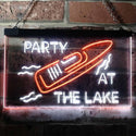 ADVPRO Party at The Lake Ship Ocean Lover Room Decoration Dual Color LED Neon Sign st6-i3126 - White & Orange