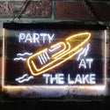 ADVPRO Party at The Lake Ship Ocean Lover Room Decoration Dual Color LED Neon Sign st6-i3126 - White & Yellow