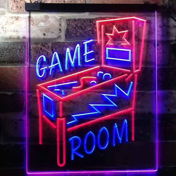 ADVPRO Game Room Pinball Man Cave  Dual Color LED Neon Sign st6-i3128 - Blue & Red