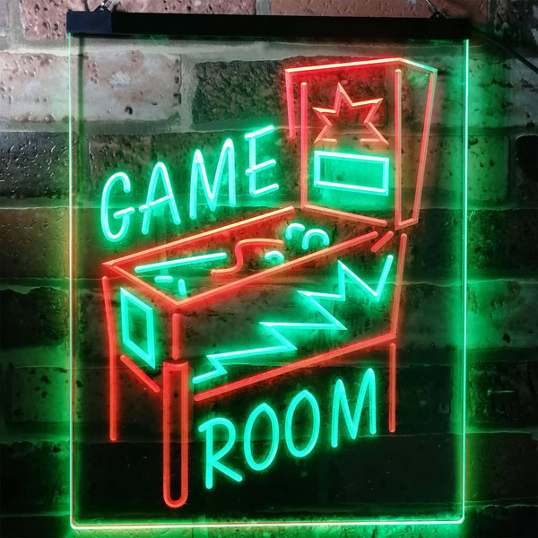 ADVPRO Game Room Pinball Man Cave  Dual Color LED Neon Sign st6-i3128 - Green & Red
