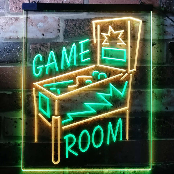 ADVPRO Game Room Pinball Man Cave  Dual Color LED Neon Sign st6-i3128 - Green & Yellow