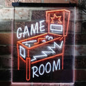 ADVPRO Game Room Pinball Man Cave  Dual Color LED Neon Sign st6-i3128 - White & Orange
