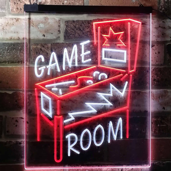 ADVPRO Game Room Pinball Man Cave  Dual Color LED Neon Sign st6-i3128 - White & Red