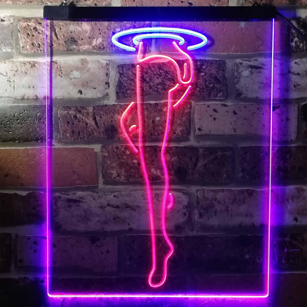 ADVPRO Sexy Leg Exotic Dancer Stripper Man Cave  Dual Color LED Neon Sign st6-i3129 - Blue & Red