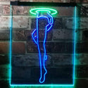 ADVPRO Sexy Leg Exotic Dancer Stripper Man Cave  Dual Color LED Neon Sign st6-i3129 - Green & Blue