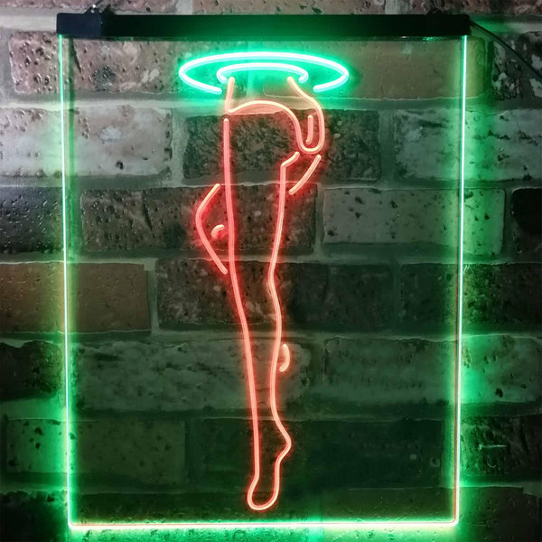 ADVPRO Sexy Leg Exotic Dancer Stripper Man Cave  Dual Color LED Neon Sign st6-i3129 - Green & Red